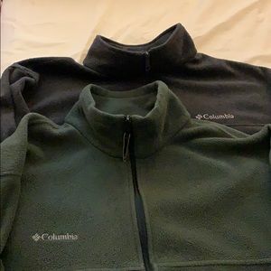Two men’s Columbia polar fleece jackets